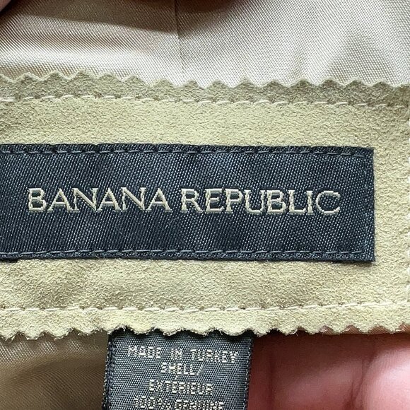 Banana Republic Tan Suede Leather Jacket Sz L - Picture 4 of 4